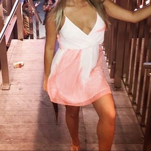 White and Pink Flow Dress